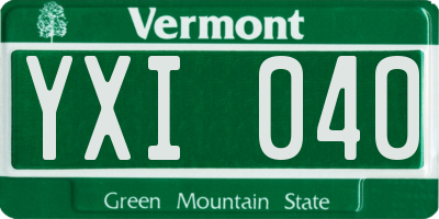 VT license plate YXI040