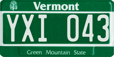 VT license plate YXI043