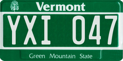 VT license plate YXI047