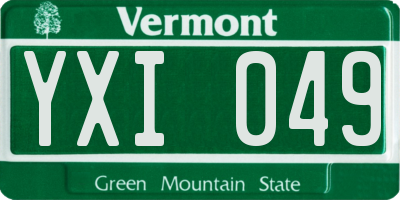 VT license plate YXI049