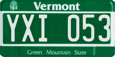 VT license plate YXI053