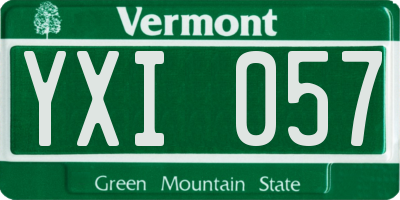 VT license plate YXI057