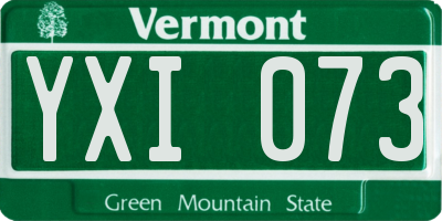 VT license plate YXI073