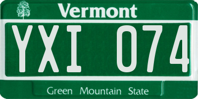 VT license plate YXI074