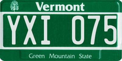VT license plate YXI075
