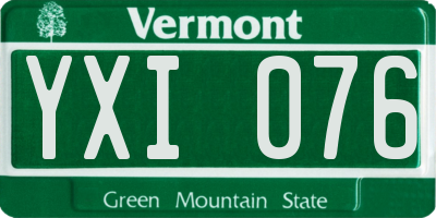 VT license plate YXI076