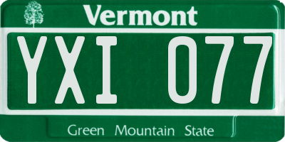 VT license plate YXI077