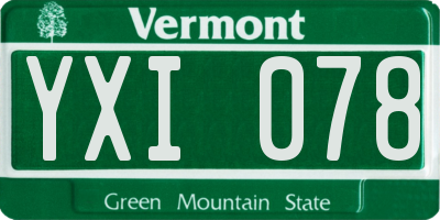 VT license plate YXI078