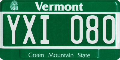 VT license plate YXI080