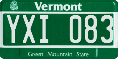 VT license plate YXI083