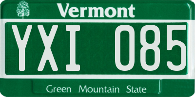 VT license plate YXI085