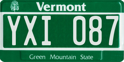 VT license plate YXI087