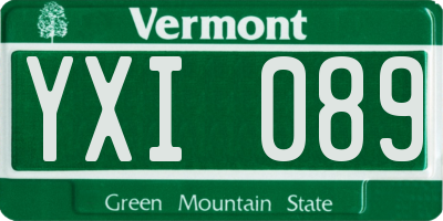 VT license plate YXI089