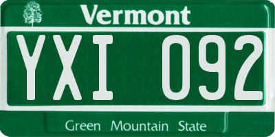VT license plate YXI092