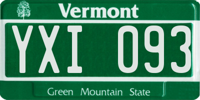 VT license plate YXI093