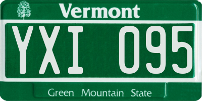 VT license plate YXI095