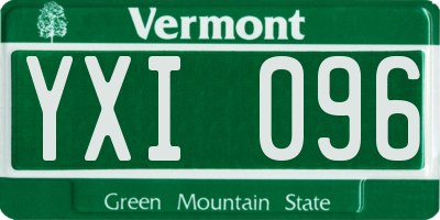 VT license plate YXI096
