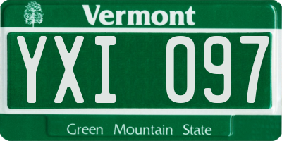 VT license plate YXI097