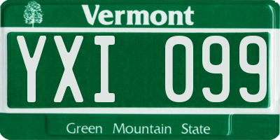 VT license plate YXI099