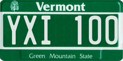 VT license plate YXI100