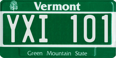 VT license plate YXI101