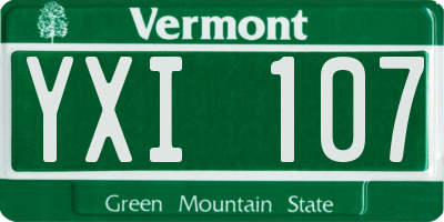 VT license plate YXI107