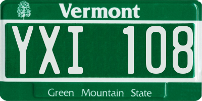 VT license plate YXI108