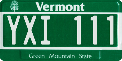 VT license plate YXI111
