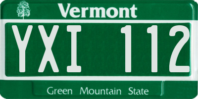 VT license plate YXI112