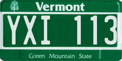 VT license plate YXI113
