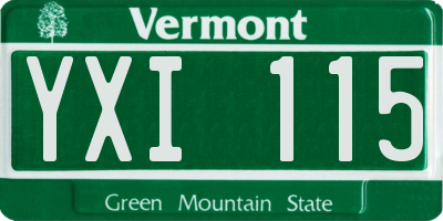 VT license plate YXI115