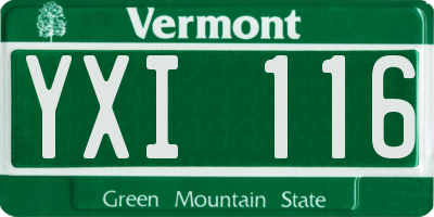 VT license plate YXI116