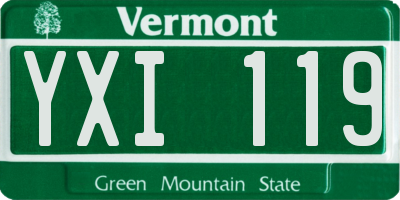 VT license plate YXI119