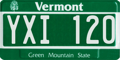 VT license plate YXI120
