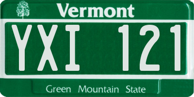VT license plate YXI121