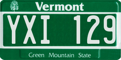 VT license plate YXI129