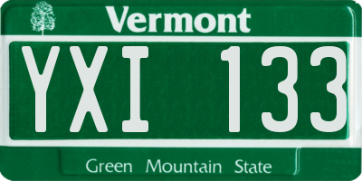 VT license plate YXI133