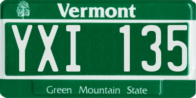 VT license plate YXI135