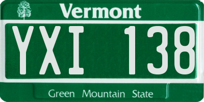 VT license plate YXI138