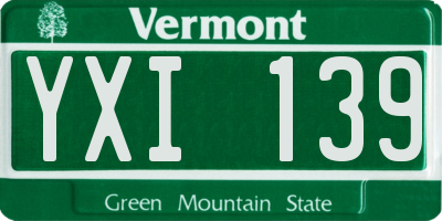 VT license plate YXI139