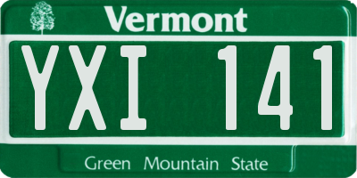 VT license plate YXI141