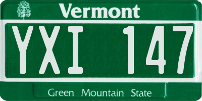 VT license plate YXI147