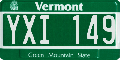 VT license plate YXI149
