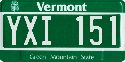 VT license plate YXI151