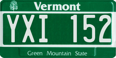 VT license plate YXI152