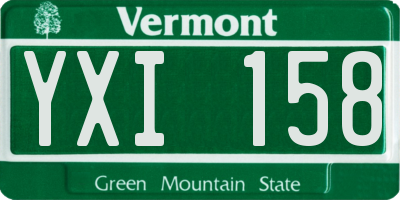 VT license plate YXI158