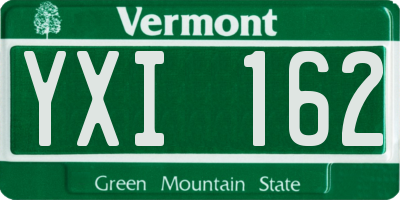 VT license plate YXI162