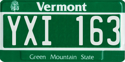 VT license plate YXI163