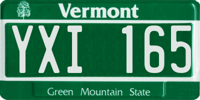 VT license plate YXI165