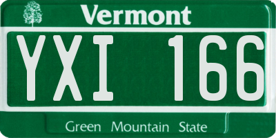VT license plate YXI166